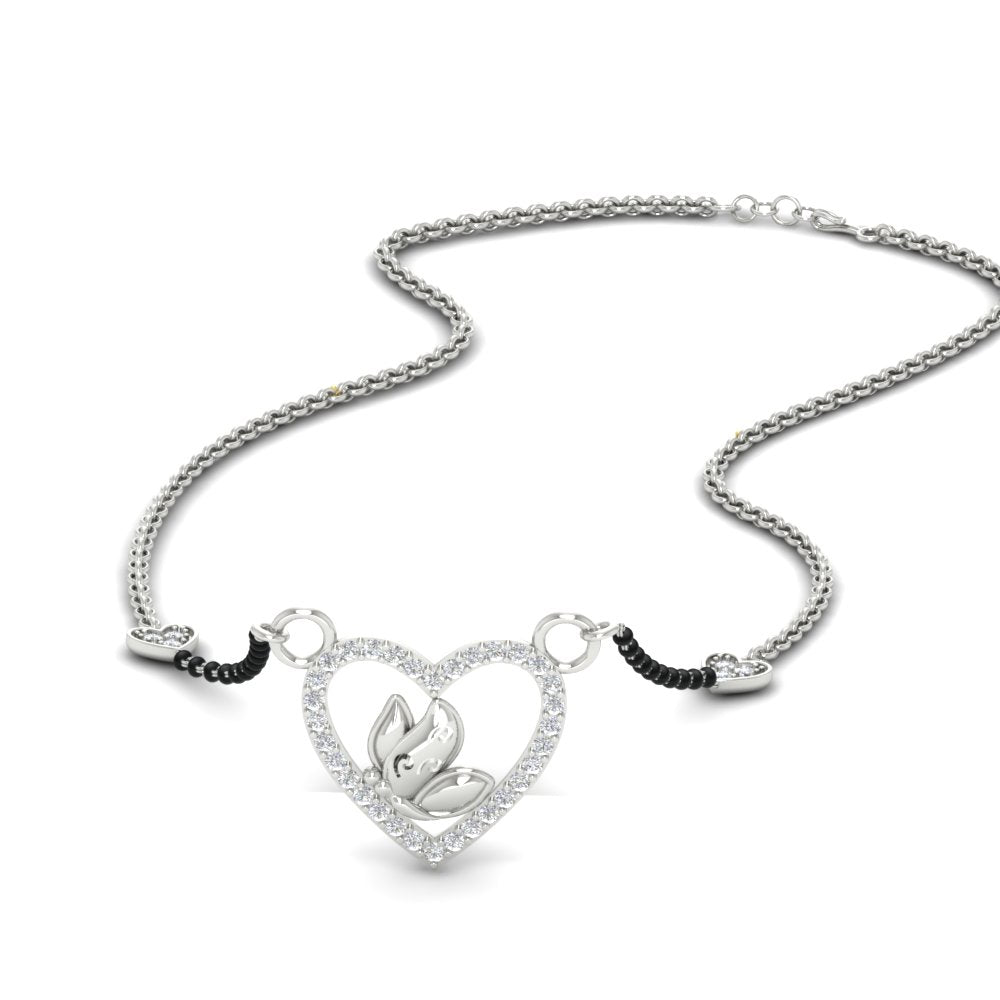 Butterfly Heart Cute Diamond Mangalsutra