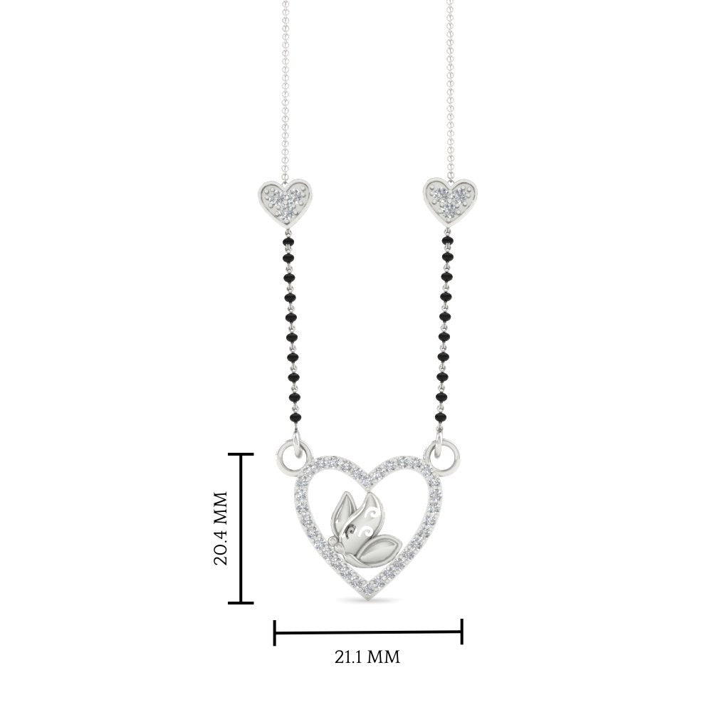 Butterfly Heart Cute Diamond Mangalsutra