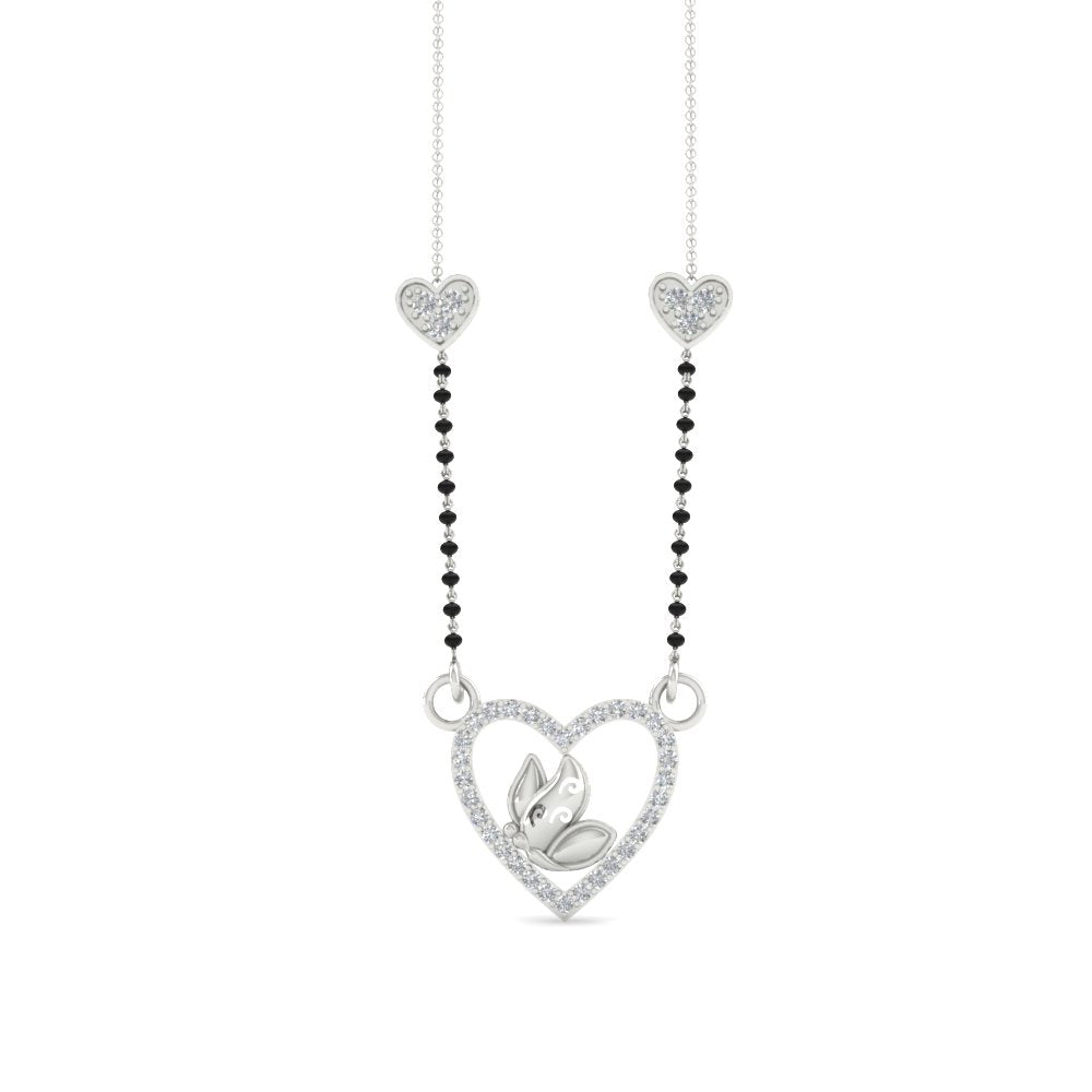Butterfly Heart Cute Diamond Mangalsutra