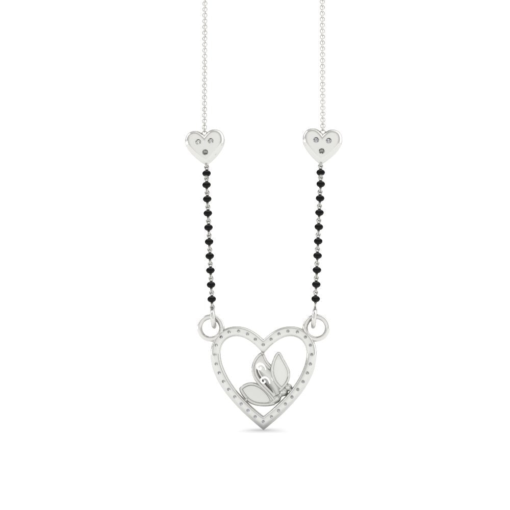 Butterfly Heart Cute Diamond Mangalsutra