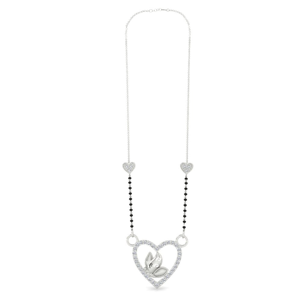 Butterfly Heart Cute Diamond Mangalsutra