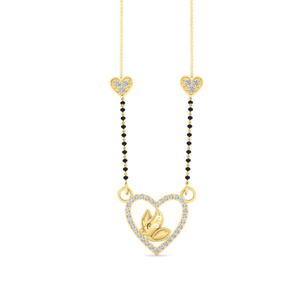 Butterfly Heart Cute Diamond Mangalsutra