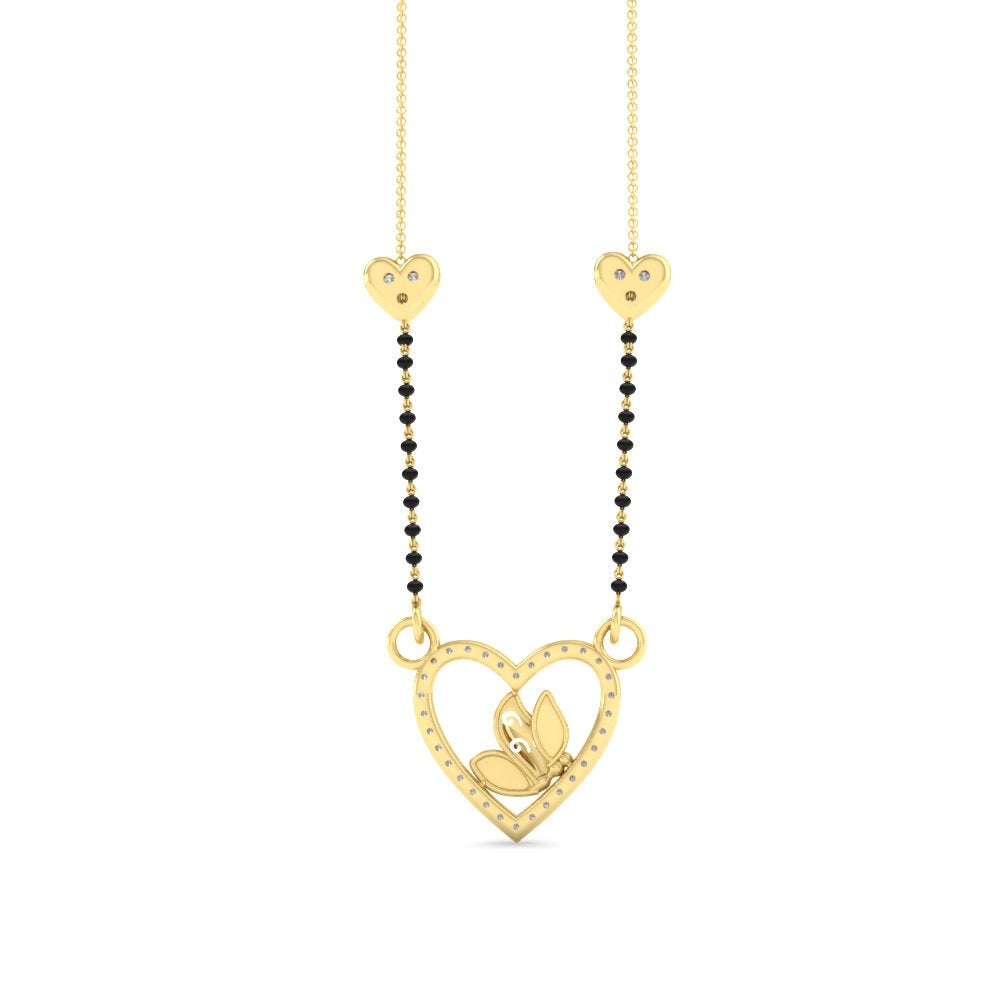 Butterfly Heart Cute Diamond Mangalsutra