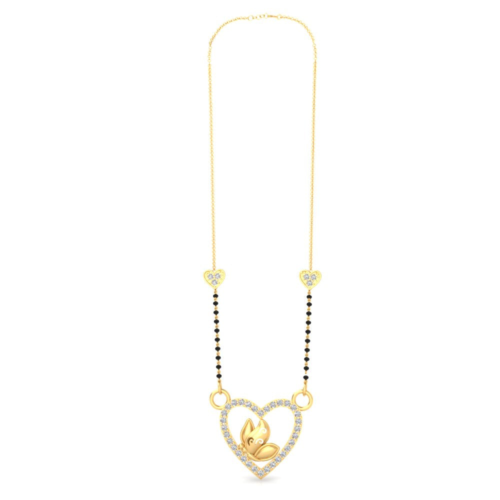 Butterfly Heart Cute Diamond Mangalsutra