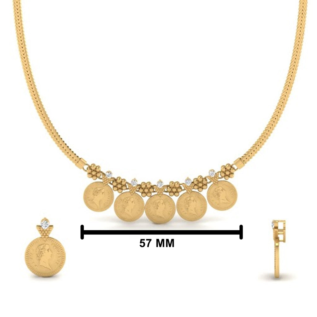 Christina Coin Pattern South Indian Necklace