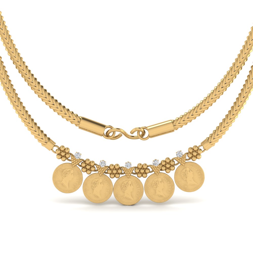 Christina Coin Pattern South Indian Necklace