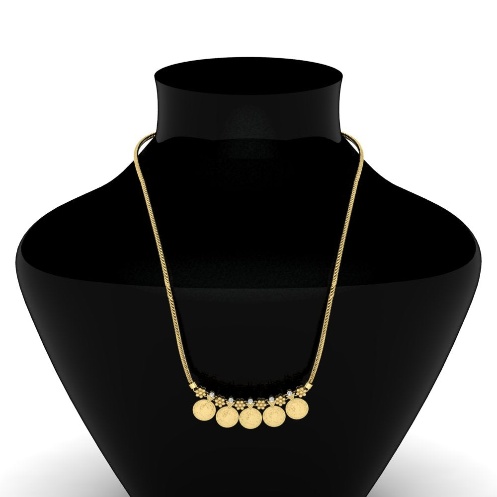 Christina Coin Pattern South Indian Necklace