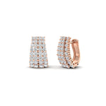 Load image into Gallery viewer, Classic Four Rows Diamond Hoops Earrings