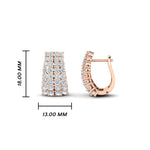 Load image into Gallery viewer, Classic Four Rows Diamond Hoops Earrings
