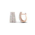 Load image into Gallery viewer, Classic Four Rows Diamond Hoops Earrings