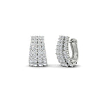 Load image into Gallery viewer, Classic Four Rows Diamond Hoops Earrings