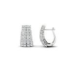 Load image into Gallery viewer, Classic Four Rows Diamond Hoops Earrings