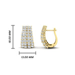 Load image into Gallery viewer, Classic Four Rows Diamond Hoops Earrings