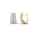 Load image into Gallery viewer, Classic Four Rows Diamond Hoops Earrings