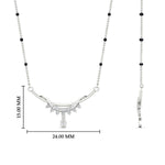 Load image into Gallery viewer, curved-spaced-out-black-bead-diamond-drop-mangalsutra-necklace-in-white-gold-mgs9039angle2-nl-wg-hw.jpg?v=1785411085