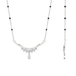 Load image into Gallery viewer, curved-spaced-out-black-bead-diamond-drop-mangalsutra-necklace-in-white-gold-mgs9039angle2-nl-wg.jpg?v=1785411085