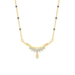 Load image into Gallery viewer, curved-spaced-out-black-bead-diamond-drop-mangalsutra-necklace-in-yellow-gold-mgs9039angle1-nl-yg.jpg?v=1785411085