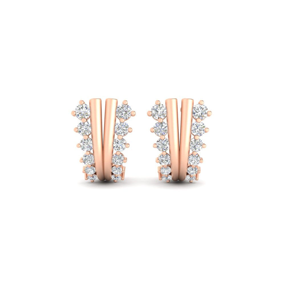 Daily Wear Diamond J Hoops Earrings