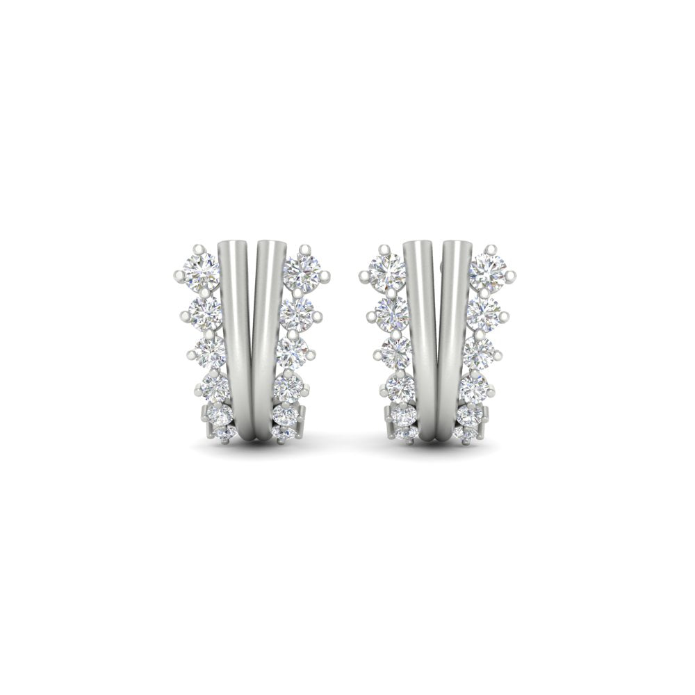 Daily Wear Diamond J Hoops Earrings