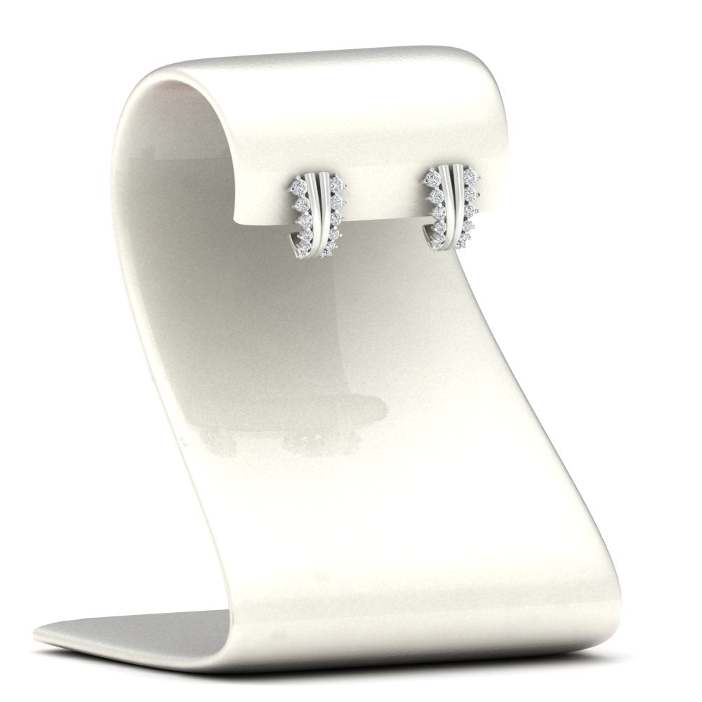 Daily Wear Diamond J Hoops Earrings