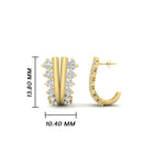Load image into Gallery viewer, Daily Wear Diamond J Hoops Earrings