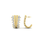 Load image into Gallery viewer, Daily Wear Diamond J Hoops Earrings
