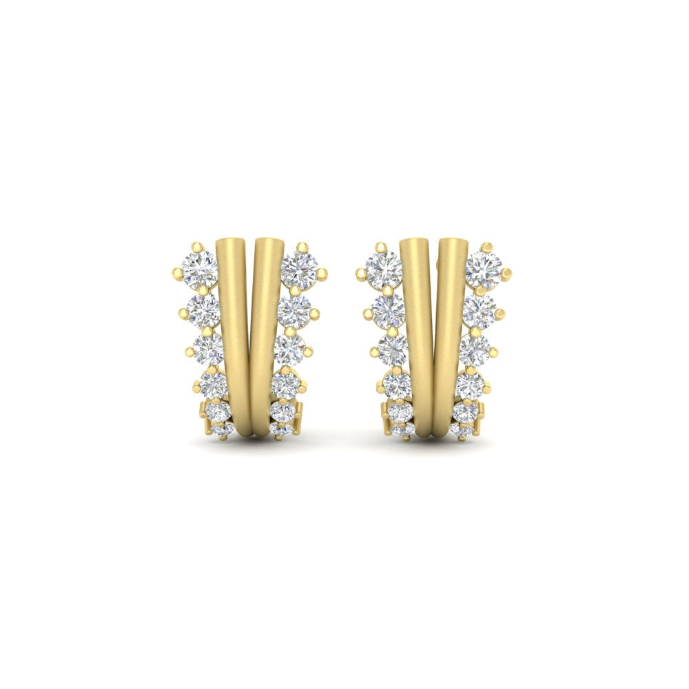 Daily Wear Diamond J Hoops Earrings