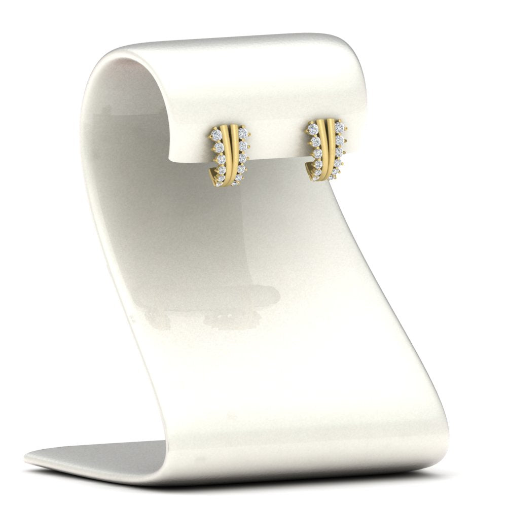 Daily Wear Diamond J Hoops Earrings