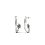 Load image into Gallery viewer, Delicate Bali Flower J Hoops Earrings