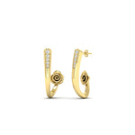 Load image into Gallery viewer, Delicate Bali Flower J Hoops Earrings