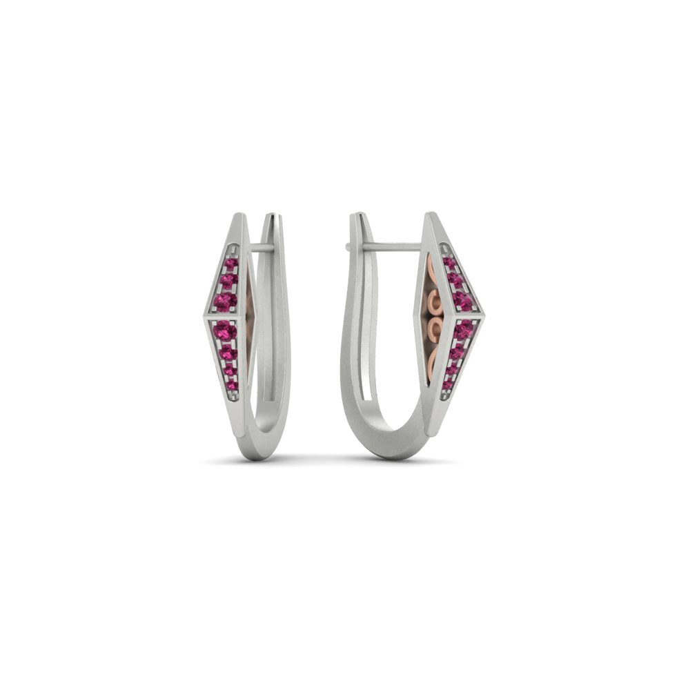 Delicate Conical Diamond Hoop Earrings