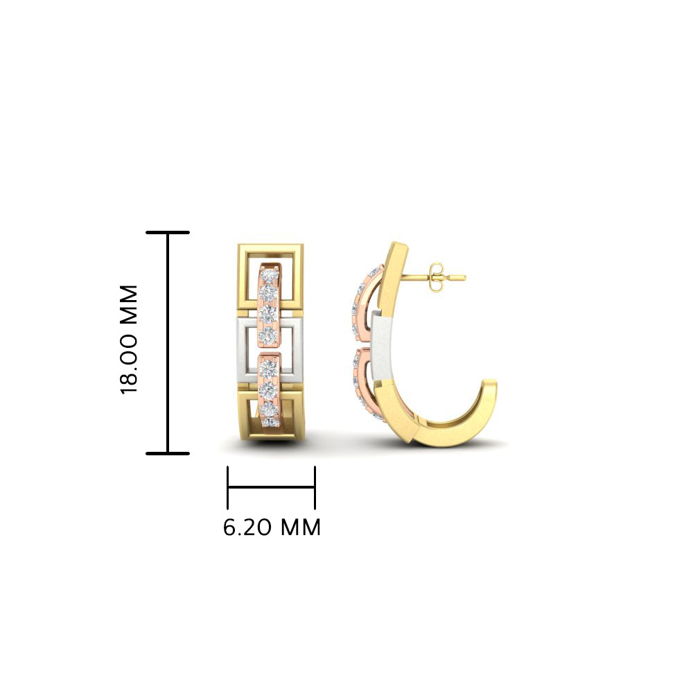 Delicate Diamond Bali Earrings