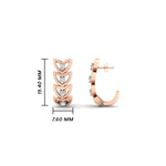 Load image into Gallery viewer, Delicate Diamond Heart Shape J Hoops Earings