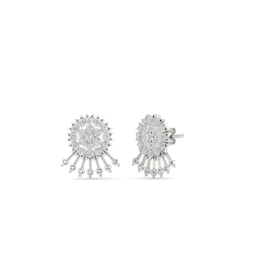 Diamond And Gold Impon Stud Earring