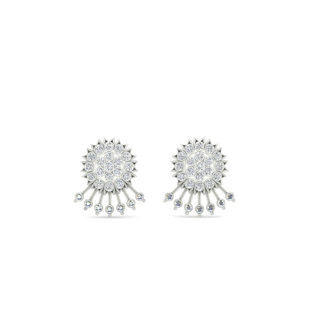 Diamond And Gold Impon Stud Earring