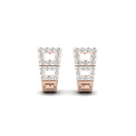 Load image into Gallery viewer, Diamond J Hoops Square Earrings