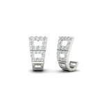 Load image into Gallery viewer, Diamond J Hoops Square Earrings
