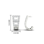 Load image into Gallery viewer, Diamond J Hoops Square Earrings