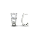 Load image into Gallery viewer, Diamond J Hoops Square Earrings