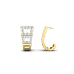 Load image into Gallery viewer, Diamond J Hoops Square Earrings