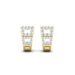 Load image into Gallery viewer, Diamond J Hoops Square Earrings