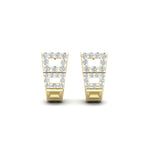 Load image into Gallery viewer, Diamond J Hoops Square Earrings
