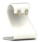 Load image into Gallery viewer, Diamond J Hoops Square Earrings