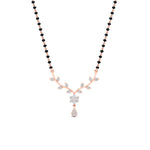 Load image into Gallery viewer, diamond-leaf-drop-black-bead-mangalsutra-necklace-in-rose-gold-mgs9032angle1-nl-rg.jpg?v=1785412426