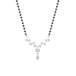 Load image into Gallery viewer, diamond-leaf-drop-black-bead-mangalsutra-necklace-in-white-gold-mgs9032angle1-nl-wg.jpg?v=1785412426