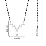 Load image into Gallery viewer, diamond-leaf-drop-black-bead-mangalsutra-necklace-in-white-gold-mgs9032angle2-nl-wg-hw.jpg?v=1785412426