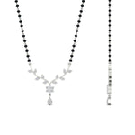 Load image into Gallery viewer, diamond-leaf-drop-black-bead-mangalsutra-necklace-in-white-gold-mgs9032angle2-nl-wg.jpg?v=1785412426