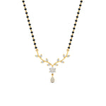 Load image into Gallery viewer, diamond-leaf-drop-black-bead-mangalsutra-necklace-in-yellow-gold-mgs9032angle1-nl-yg.jpg?v=1785412426