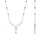 Load image into Gallery viewer, diamond-leaf-drop-spaced-out-black-bead-mangalsutra-necklace-in-white-gold-mgs9032angle2-nl-wg.jpg?v=1785412343