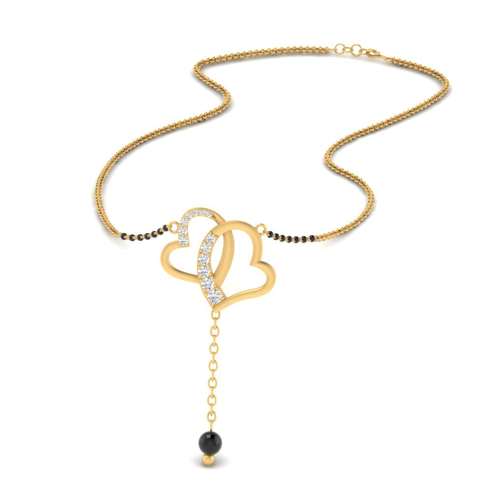 Double Heart Cute Mangalsutra Necklace